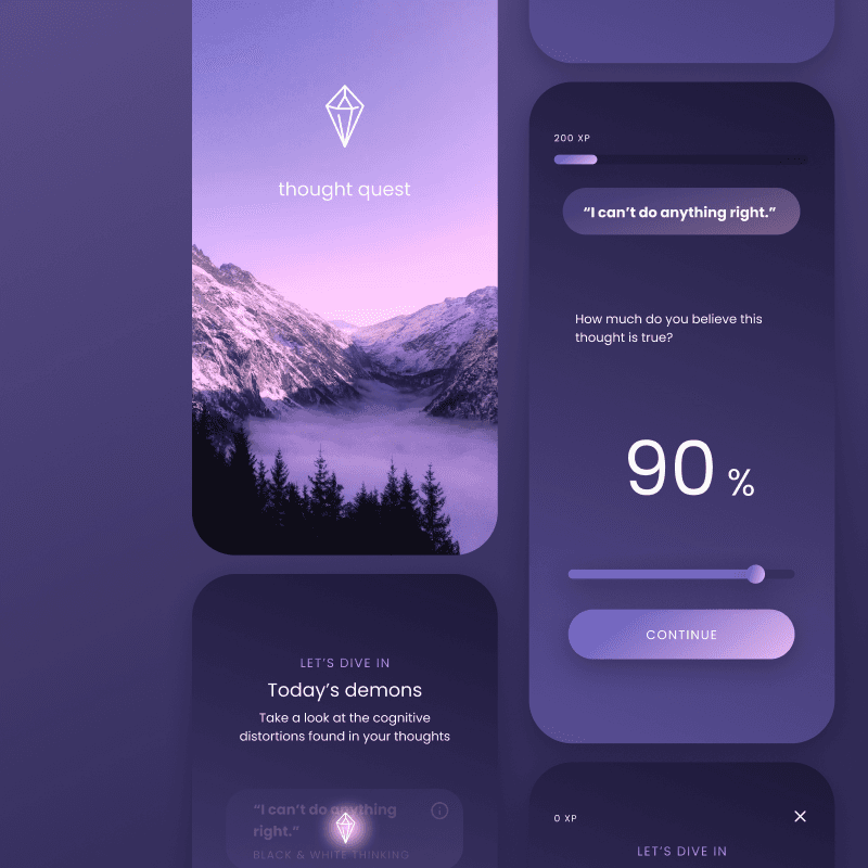 Thought Quest mobile product design